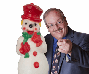 Joe Libby with a snowman puppet